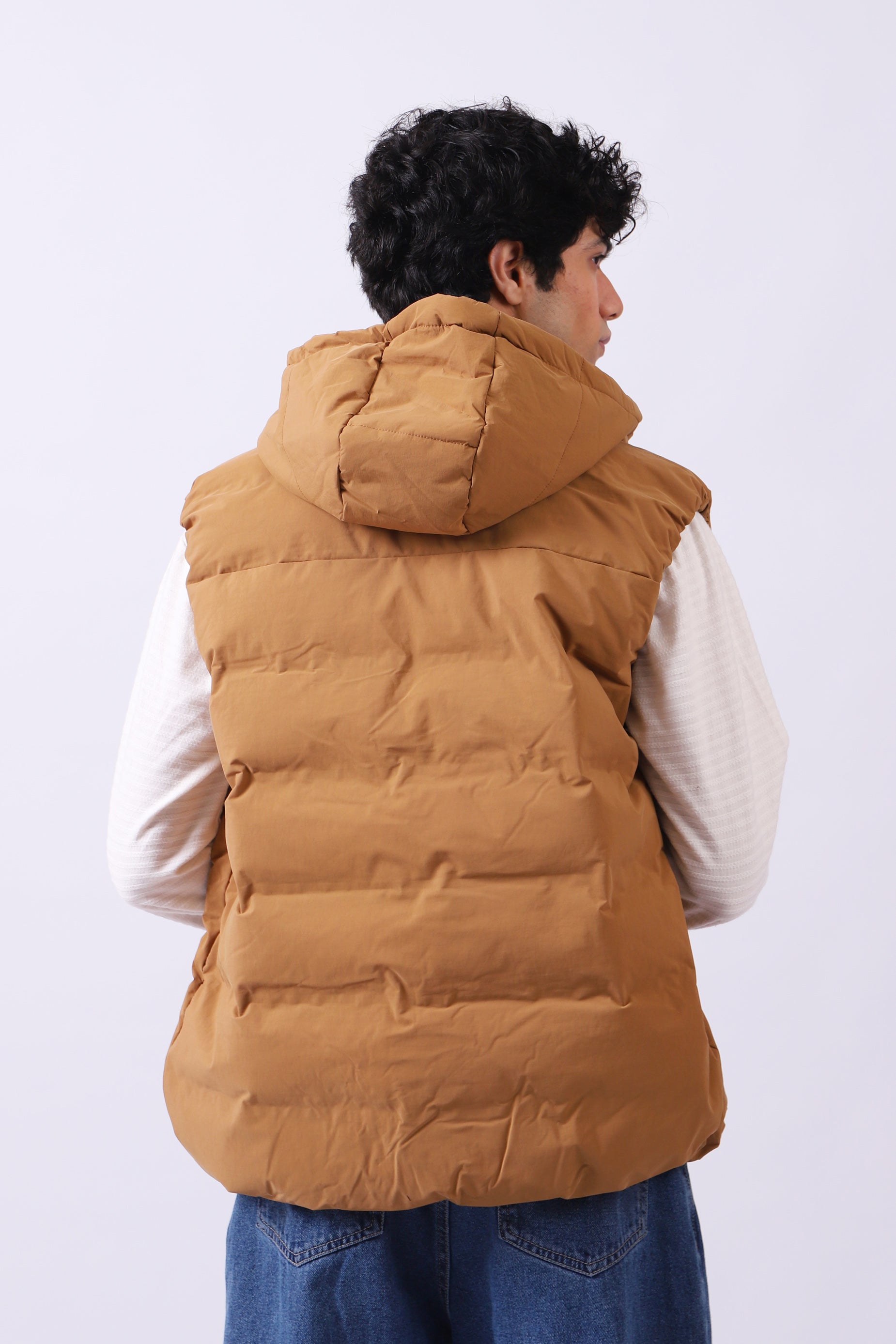 PUFFER GILET WITH HOOD