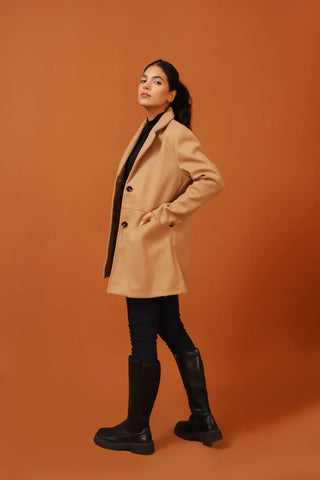 COAT WITH WAIST CUTLINE DETAIL