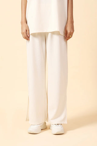 WIDE LEG TEXTURED TROUSER