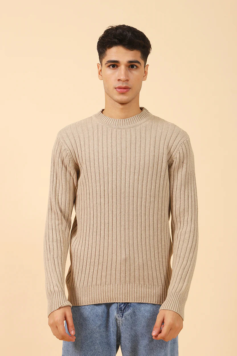 RIBBED KNIT SWEATER