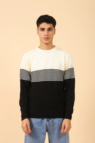 KNITTED STRIPED SWEATER