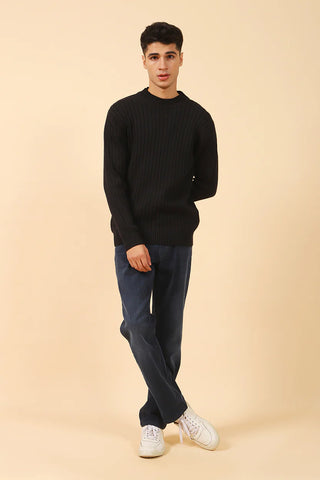 RIBBED KNIT SWEATER