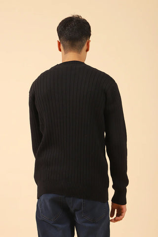 RIBBED KNIT SWEATER