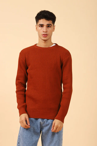 RIBBED KNIT SWEATER