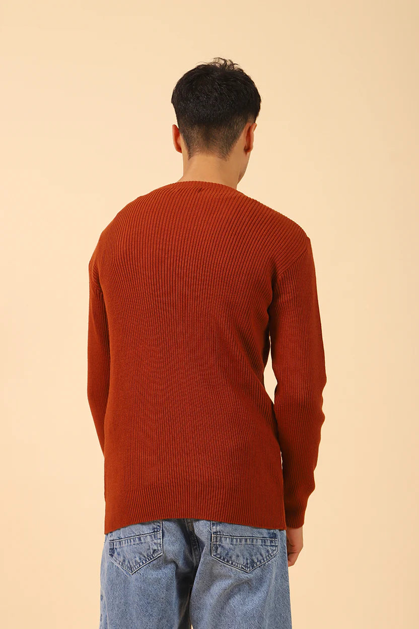 RIBBED KNIT SWEATER