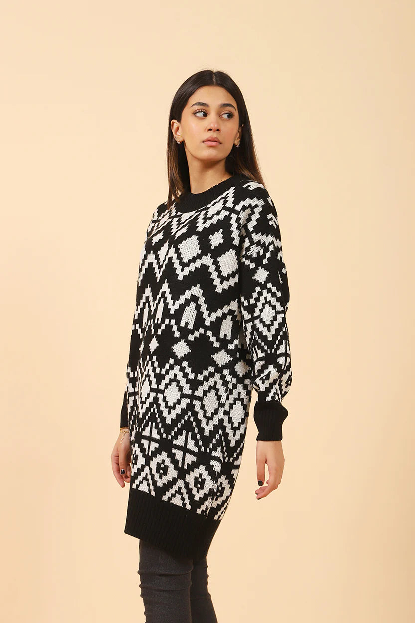 PATTERNED JUMPER DRESS