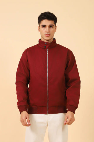 BAND COLLAR POLYESTER JACKET