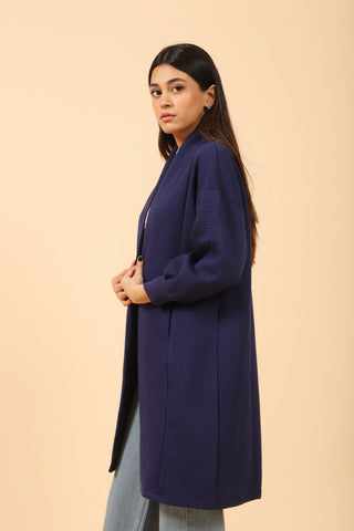 PANELED COAT WITH BLOUSED SLEEVES