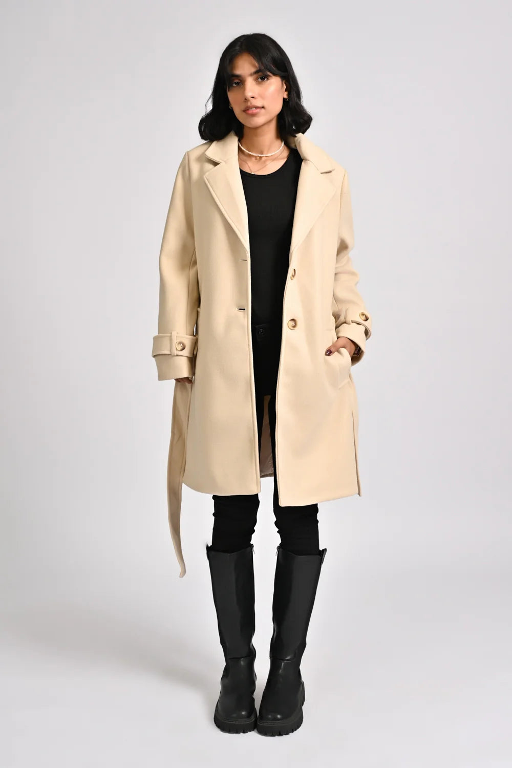 COAT WITH CUFF DETAIL