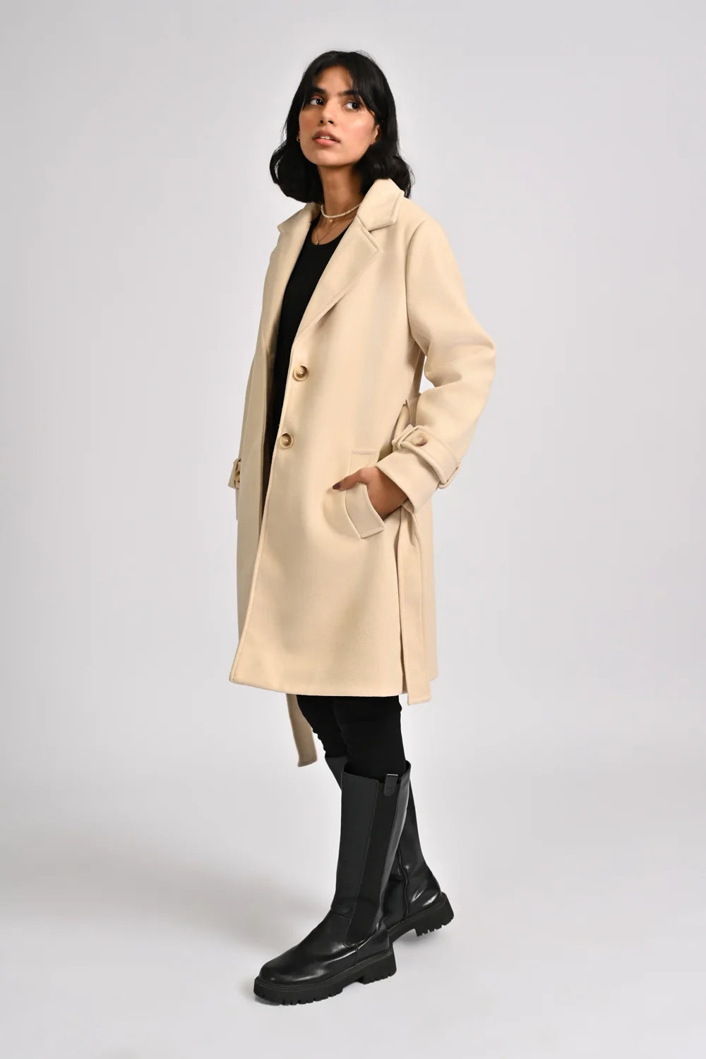 COAT WITH CUFF DETAIL