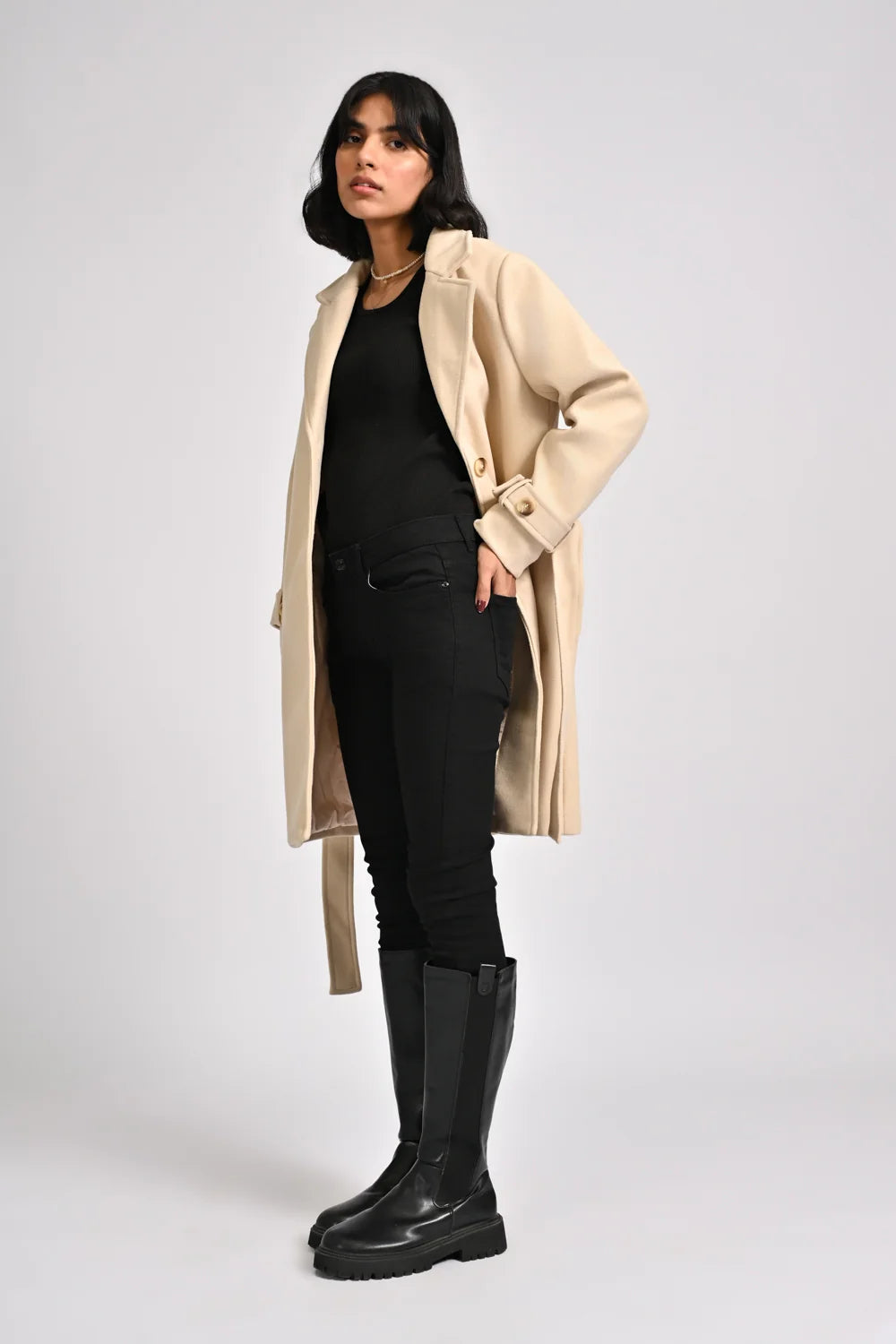 COAT WITH CUFF DETAIL