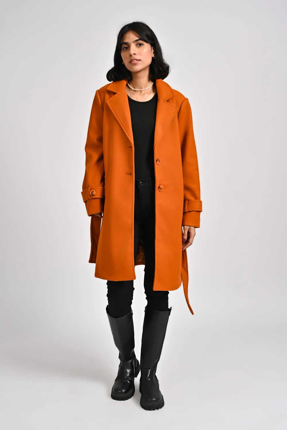 COAT WITH CUFF DETAIL